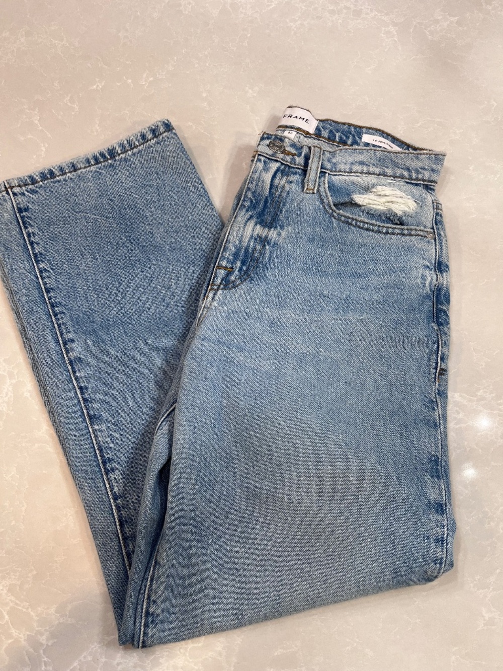 FRAME le jane ankle blue wide leg cropped jeans size 25
